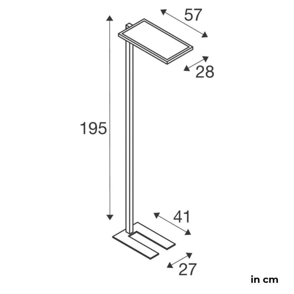 LED Stehleuchte Basic, Maßzeichnung