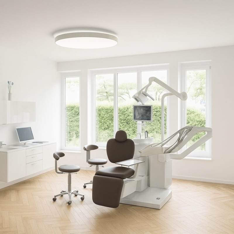 ROUND Dent Anbau - Praxisfoto mit Indirektlicht