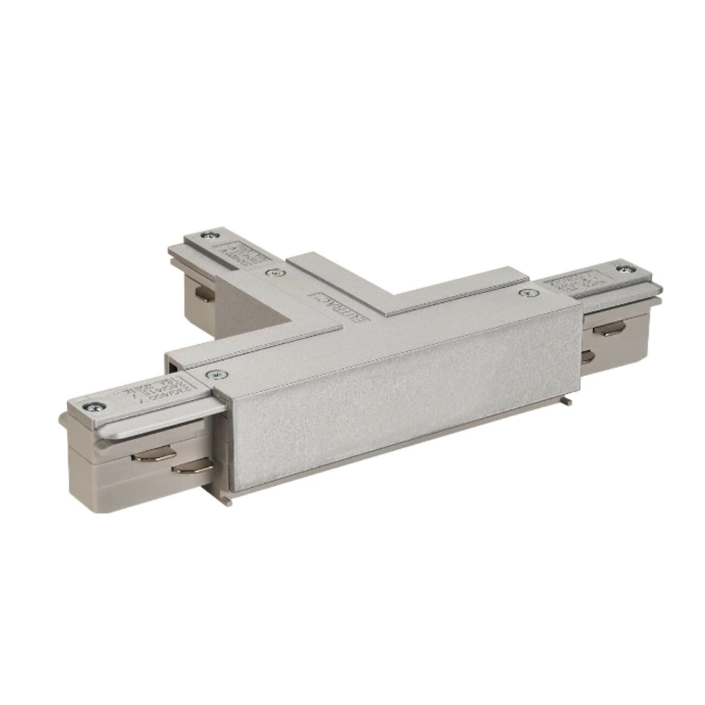 silberner T-Verbinder für 3-Phasen Aufbauschiene