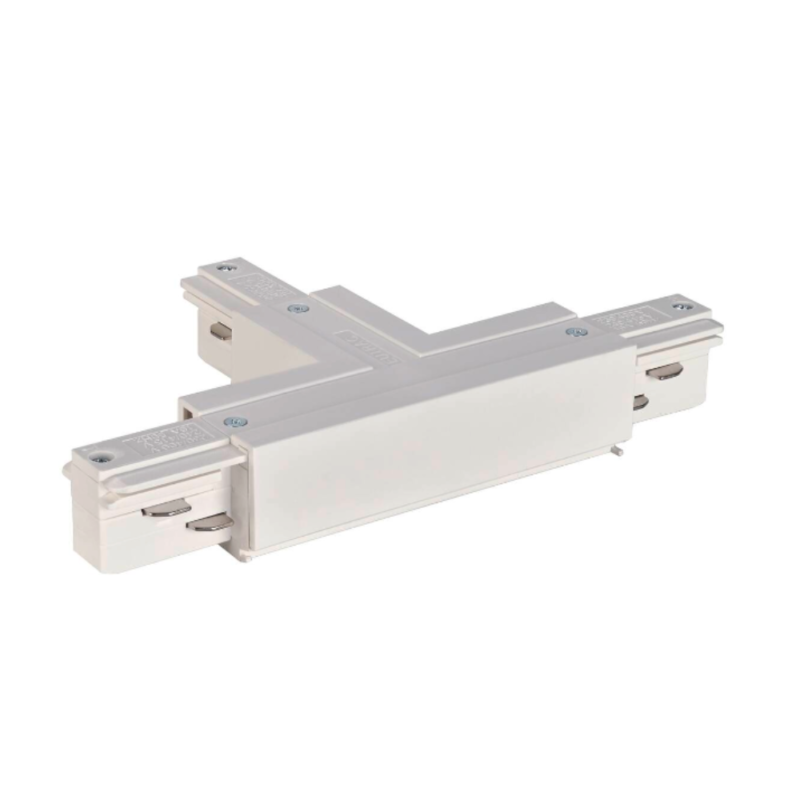 weißer T-Verbinder für 3-Phasen Aufbauschiene